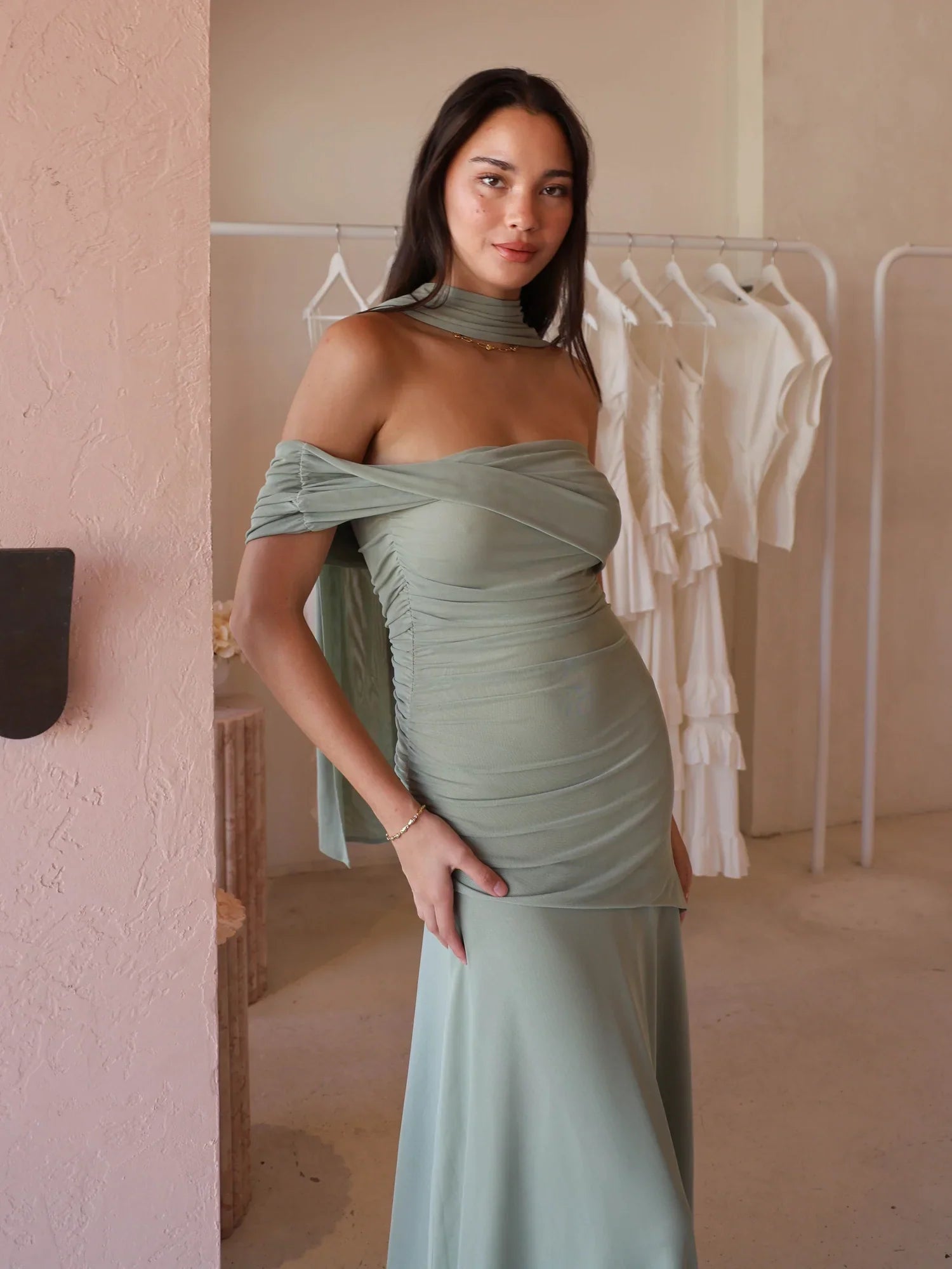 Vestido Longo com Tule Modern Aura