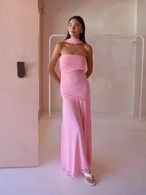 Vestido Longo com Tule Modern Aura