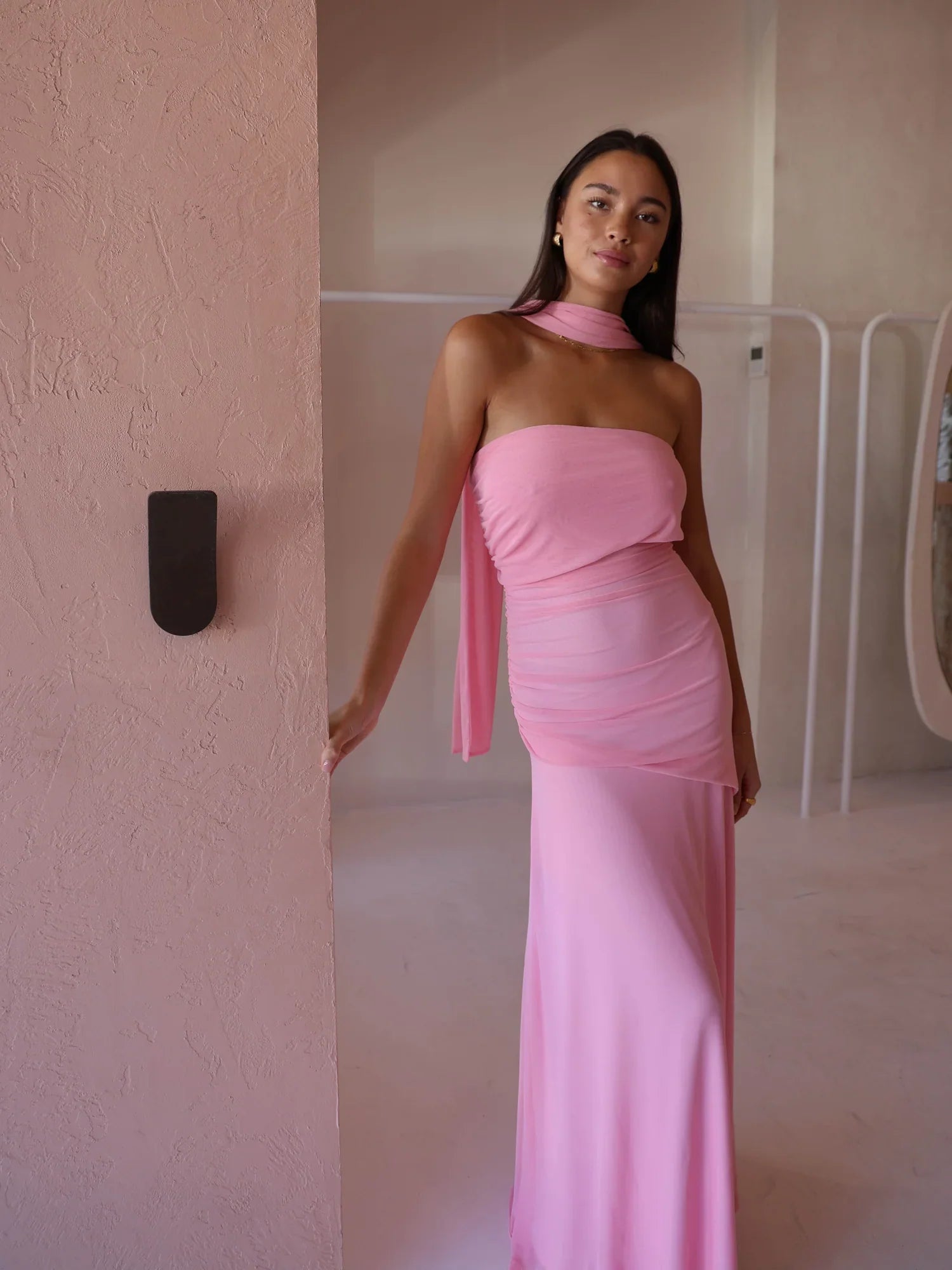 Vestido Longo com Tule Modern Aura