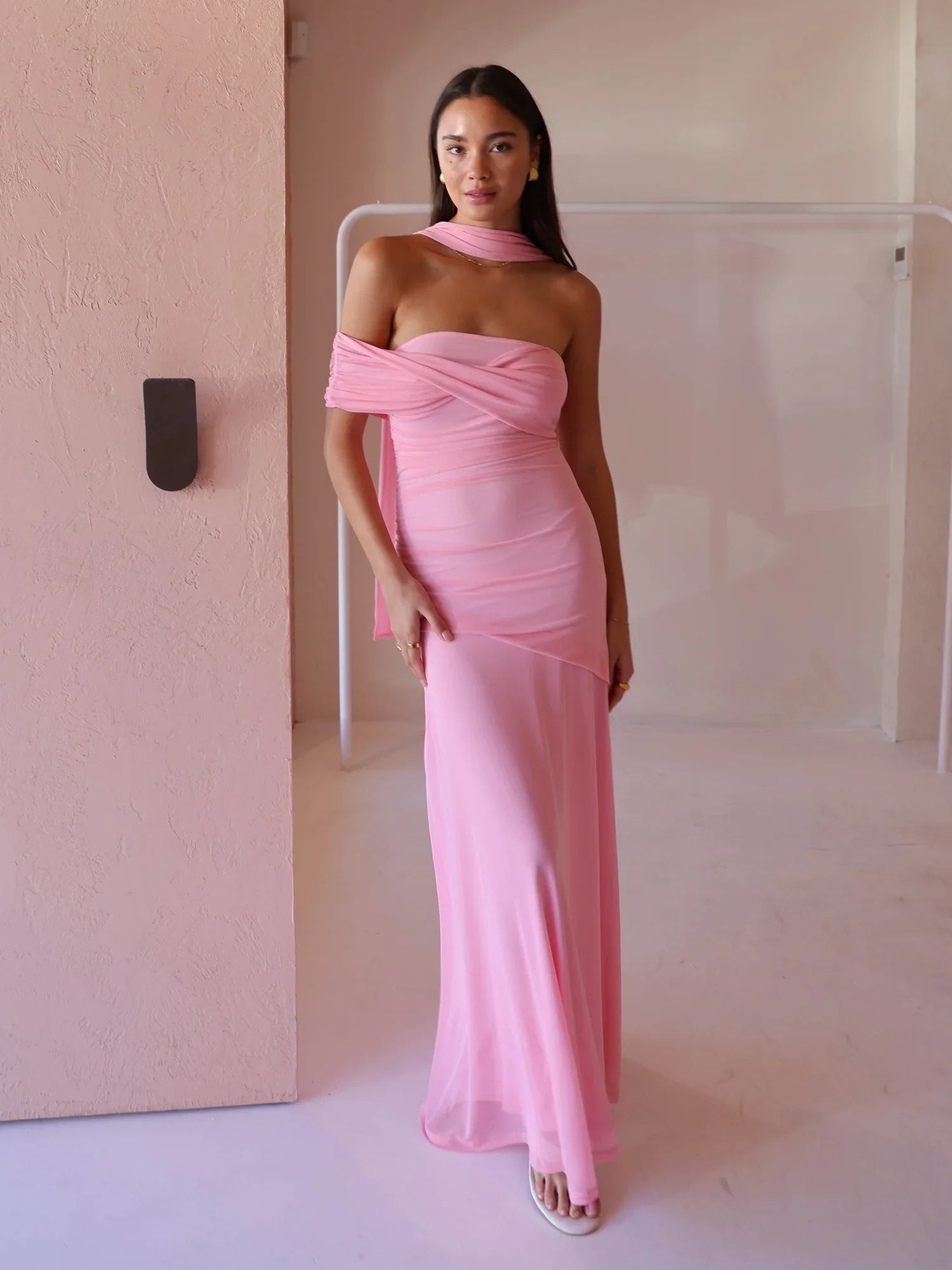 Vestido Longo com Tule Modern Aura