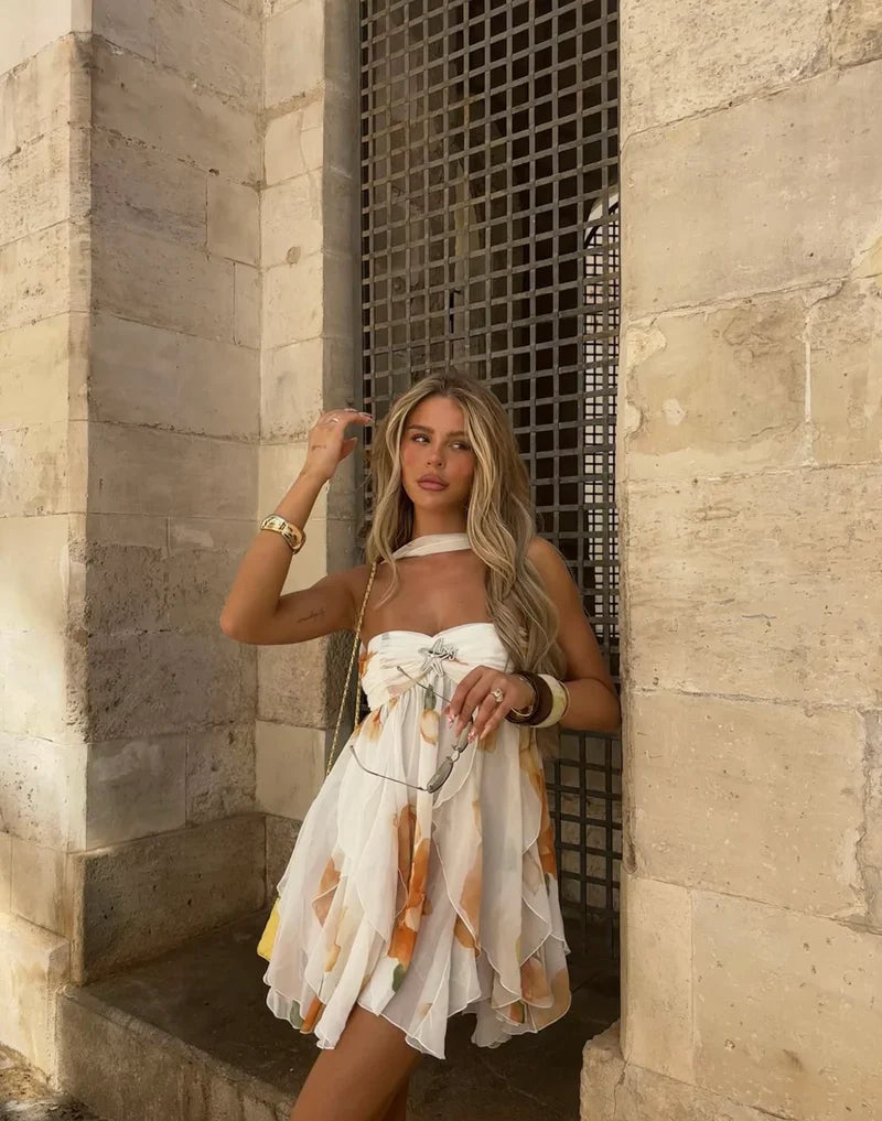 Vestido Curto Tendência Babados Modern Ariel