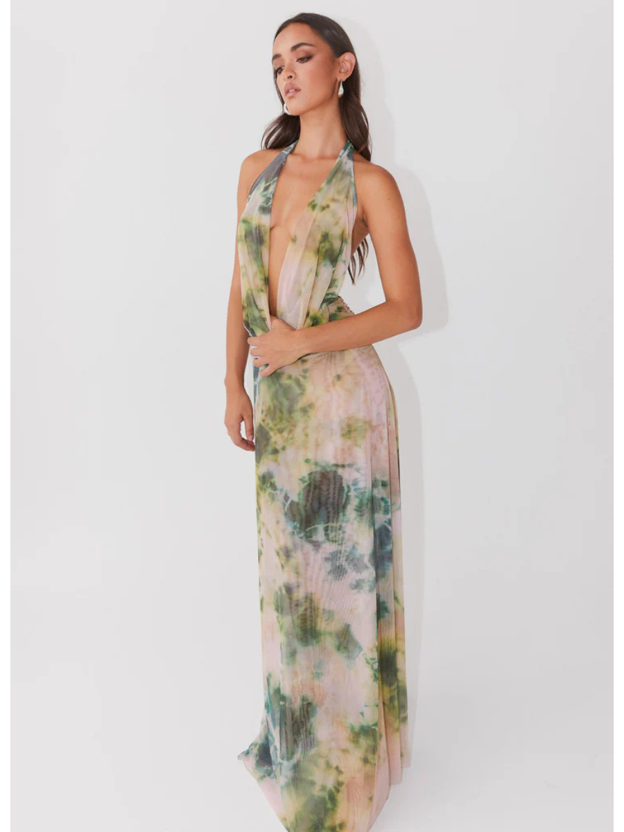 Vestido Longo Decote Frontal Modern Serena