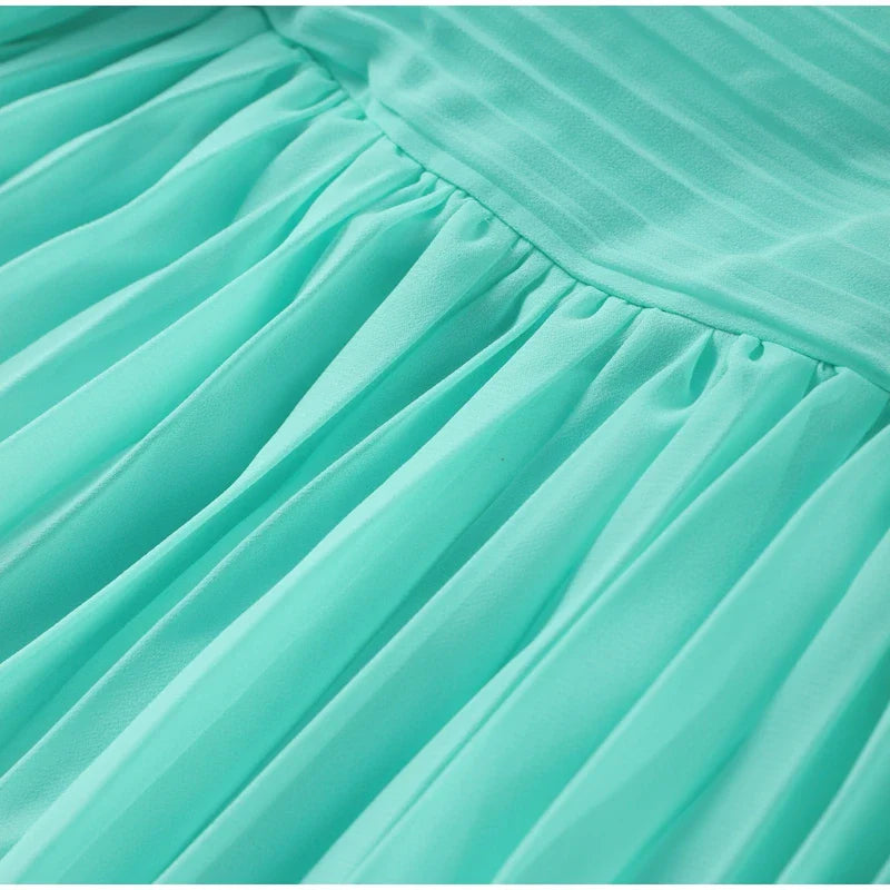 Vestido Longo Elegante Plissado Modern Eva