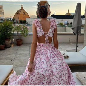 Vestido Longo com Babados no Ombro Modern Dalila