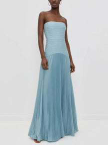 Vestido Longo Saia Plissada Modern Elysie