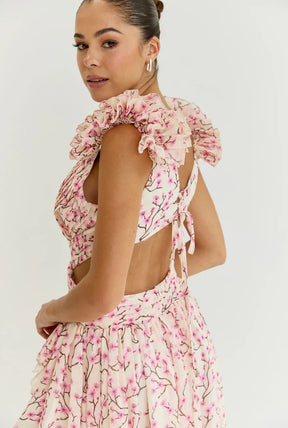 Vestido Longo com Babados no Ombro Modern Dalila