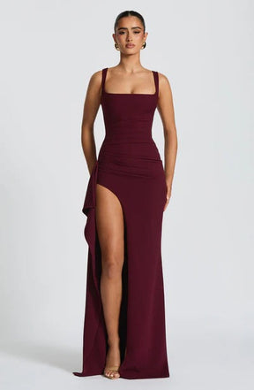 Vestido Longo com Fenda Modern Katana