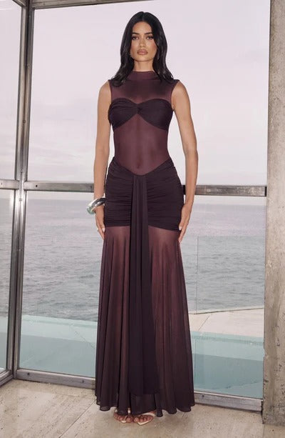 Vestido Longo com Tule Modern Ravih