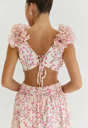 Vestido Longo com Babados no Ombro Modern Dalila